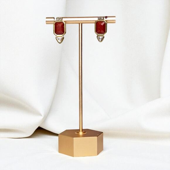 SILPADA Mirage Stone Swarovski Crystals Gold Brass Post Earrings - Picture 1 of 2